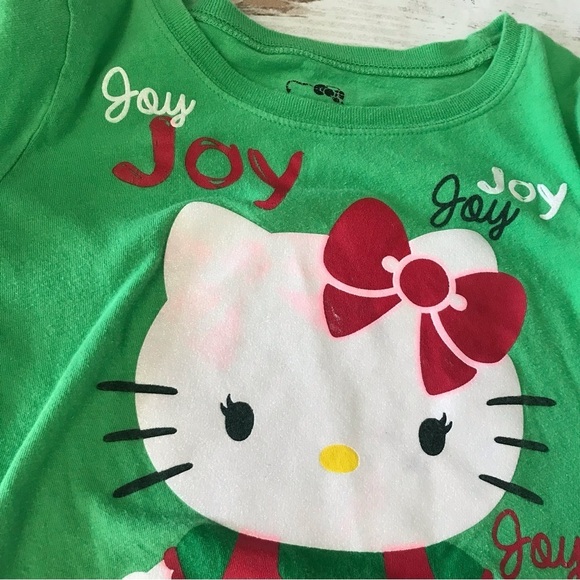 Hello Kitty Christmas Holiday Tee Shirt Girls size large long‎ sleeve joy - Picture 3 of 7